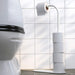 IKEA ENUDDEN white toilet roll stand styled in bathroom holding multiple rolls