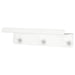 : IKEA ENUDDEN white wall shelf with 3 hooks 30x8 cm mounted in bathroom front view #80629964