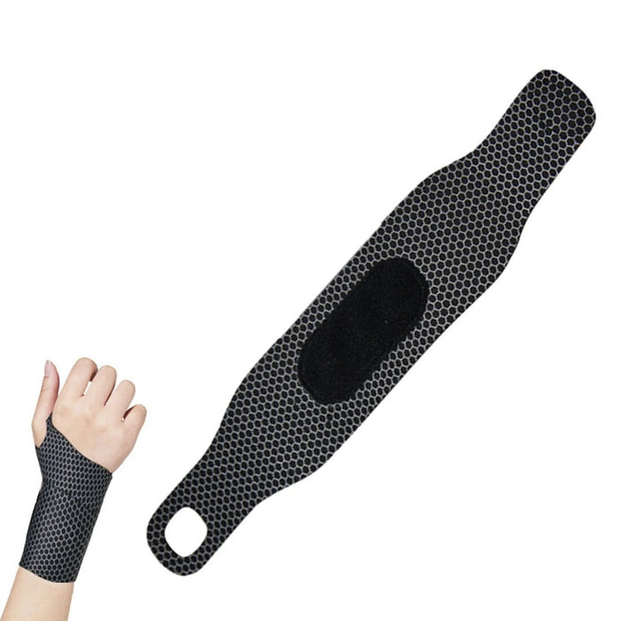 Women's sports wrist brace for sprains and tendon support, adjustable strap for secure fit during workouts.