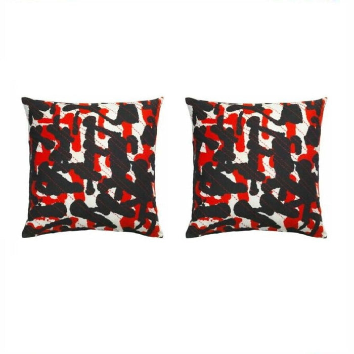 IKEA ANNANSTANS Cushion Cover, Handmade Green/Black/red,50x50 cm -Pack of (2) with IKEA INNER Cushion pad, white/soft, 50x50 cm