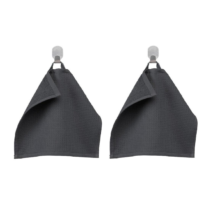 IKEA SALVIKEN Washcloth, anthracite30x30 cm pack of 2 with Soap dish, grey-green  and  Body puff, set of 3, orange/green/white and Wall shelf with suction cup, grey-green, 28 cm