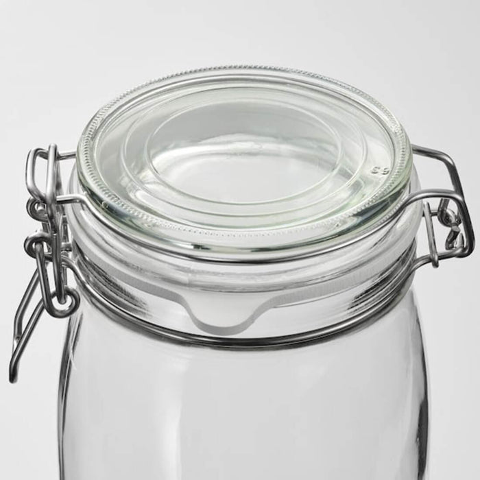 IKEA KORKEN Jar with lid, clear glass 2 l with Label with string, set of 9, white