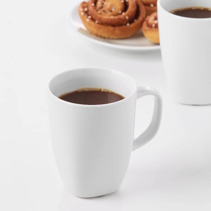 IKEA  New SOLABBORRE Coaster, cork/dotted, 10 cm 4 pack with Mug, white 30 cl ( 2 pieces )