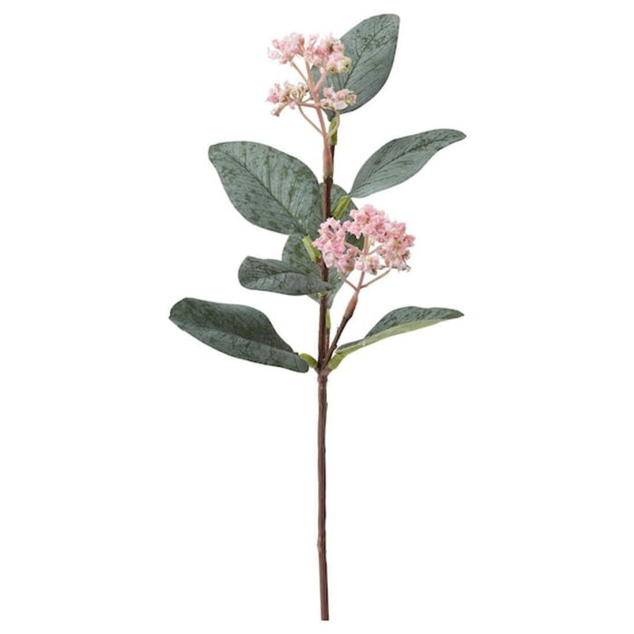 IKEA SMYCKA Artificial flower, eucalyptus/pink30 cm with  UPPGJORD Vase, 21 cm (8 ¼ ") (Brass-Color)