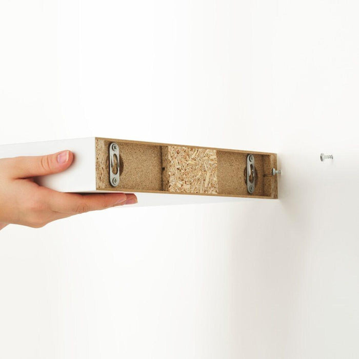 IKEA LACK Side table, white35x35 cm (13 3/4x13 3/4 ") with LACK Wall shelfLACK Wall shelf, white, 30x26 cm