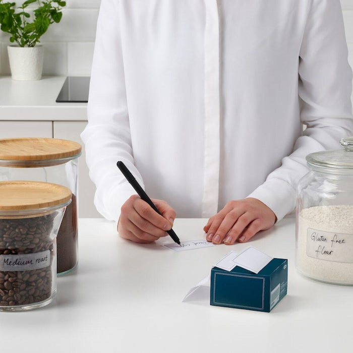 Ikea Jar with lid, clear glass set of 2 (0.5 L, 2.1 L) with Labels (pack of 59)