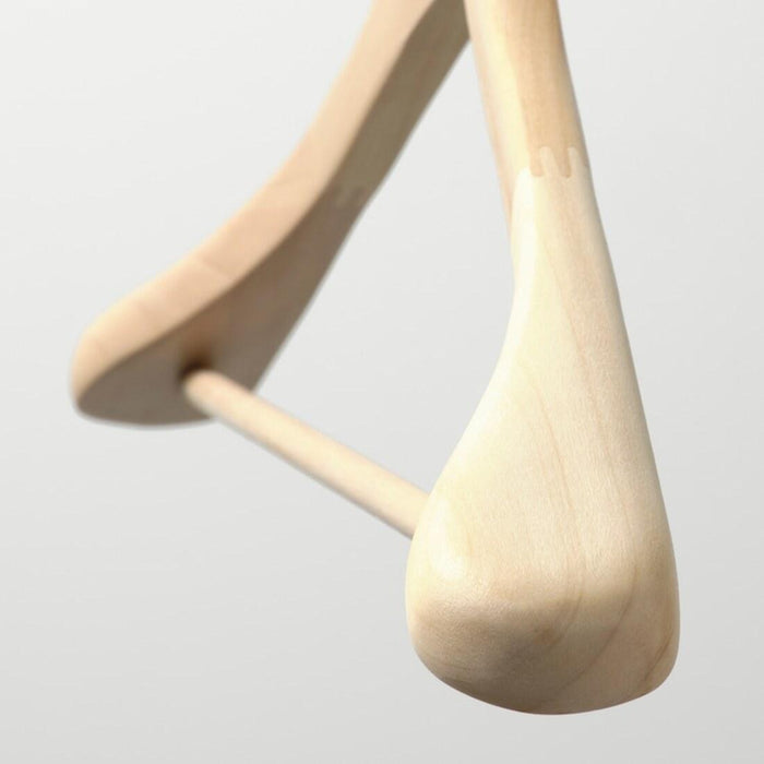 IKEA BUMERANG Coat hanger, natural with STUK Clothes cover, set of 3, white/grey