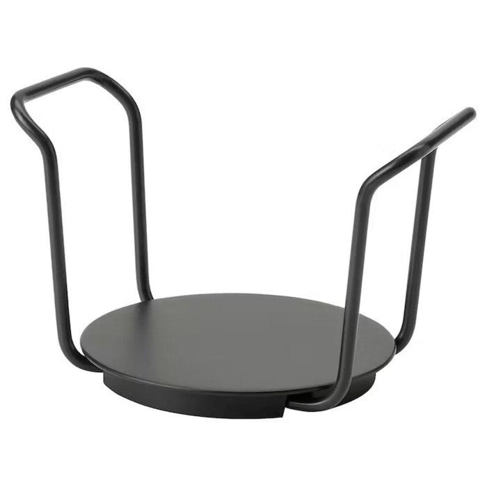 IKEA UPPDATERA Plate holder, anthracite15-23 cm (6-9 ")  with  OFTAST Side plate, white, 19 cm pack of 6