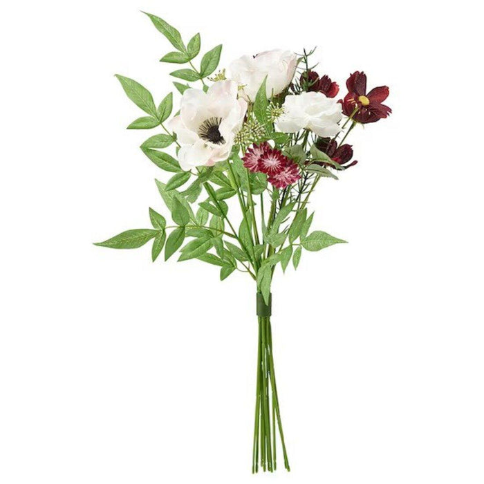 IKEA Artificial bouquet, in/outdoor pink/white/red-brown,52 cm  with TIDVATTEN Vase, clear glass, 17 cm (6 ¾ ")