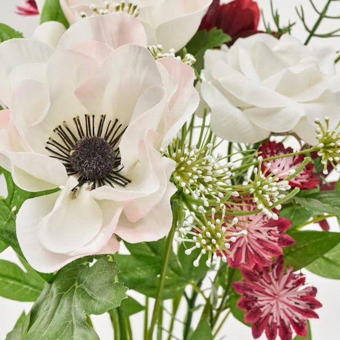 IKEA Artificial bouquet, in/outdoor pink/white/red-brown,52 cm  with TIDVATTEN Vase, clear glass, 17 cm (6 ¾ ")