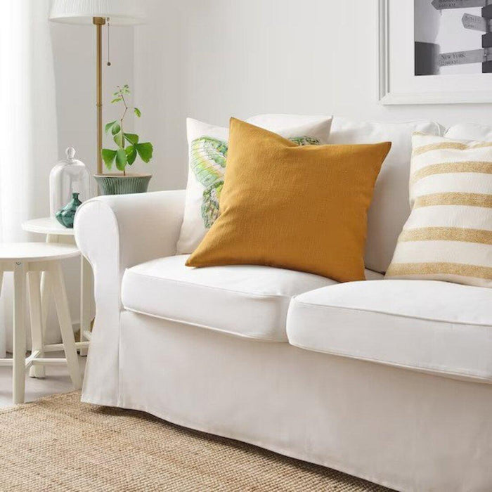Ikea Inner Cushion pad, White/Soft, 50x50 cm with Dark Golden-Brown, 50x50 cm