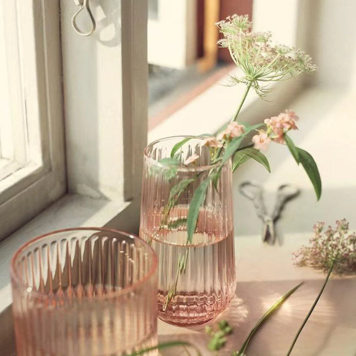 IKEA Plant pot, in/outdoor light pink, 9 cm WITH Artificial potted plant, Orchid white, 9 cm