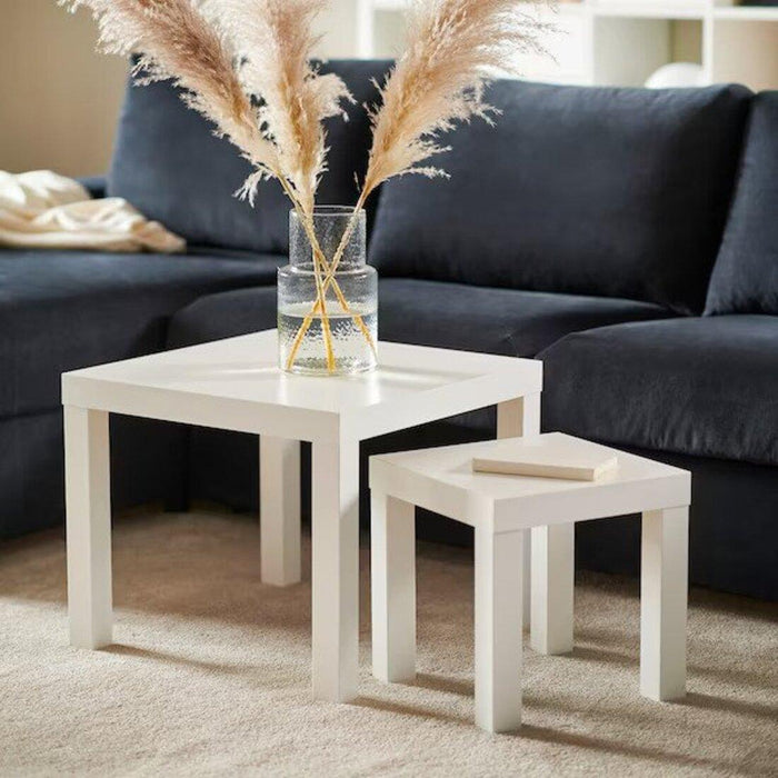 IKEA LACK Side table, white35x35 cm (13 3/4x13 3/4 ") with LACK Wall shelfLACK Wall shelf, white, 30x26 cm