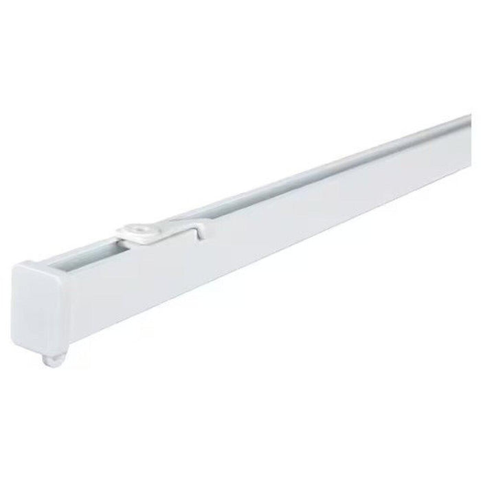 IKEA BENGTA Block-out curtain, 1 piece, green/with heading tape, 210x250 cm with VIDGA Single track rail, included ceiling fittings/white140 cm