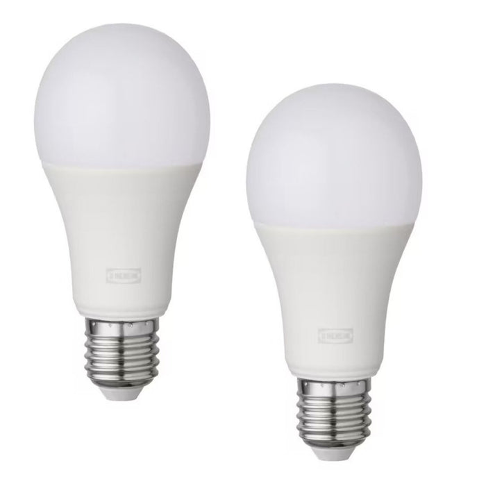 IKEA RYET LED bulb E27 1521 lumen, globe opal white-Warm White - 2 pack