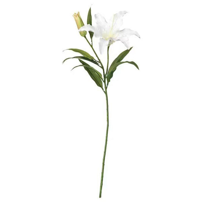 IKEA SMYCKA Artificial flower, Gladiolus/white, 100 cm with SMYCKA Artificial flower, Lily/white, 55CM