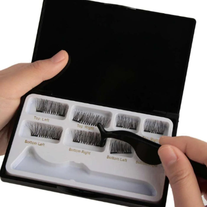 Digital Shoppy Beauty Glam Combo – 8PCS 3D Magnetic Eyelashes with Magic Color Changing Lip Balm