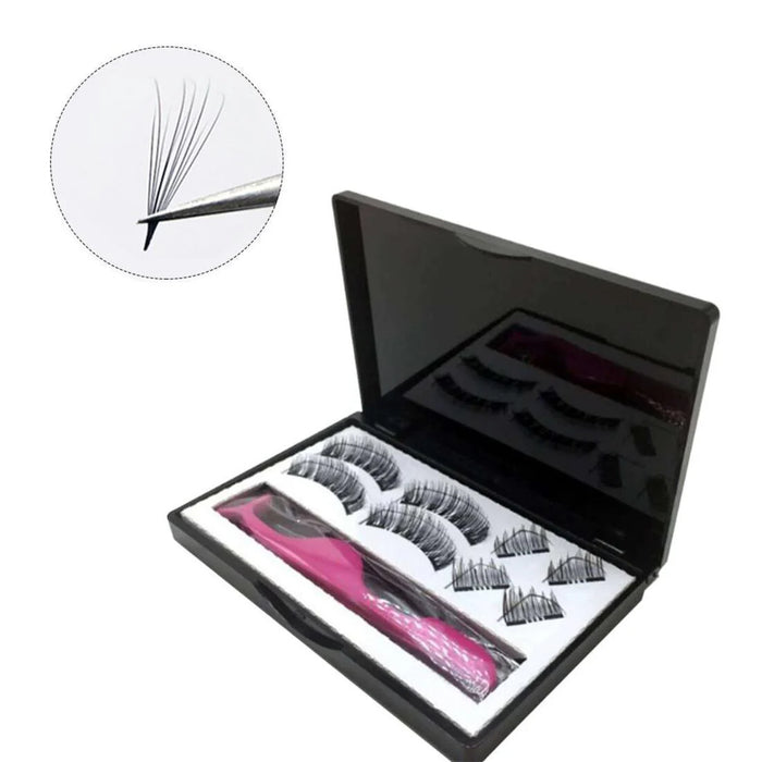 Digital Shoppy Beauty Glam Combo – 8PCS 3D Magnetic Eyelashes with Magic Color Changing Lip Balm