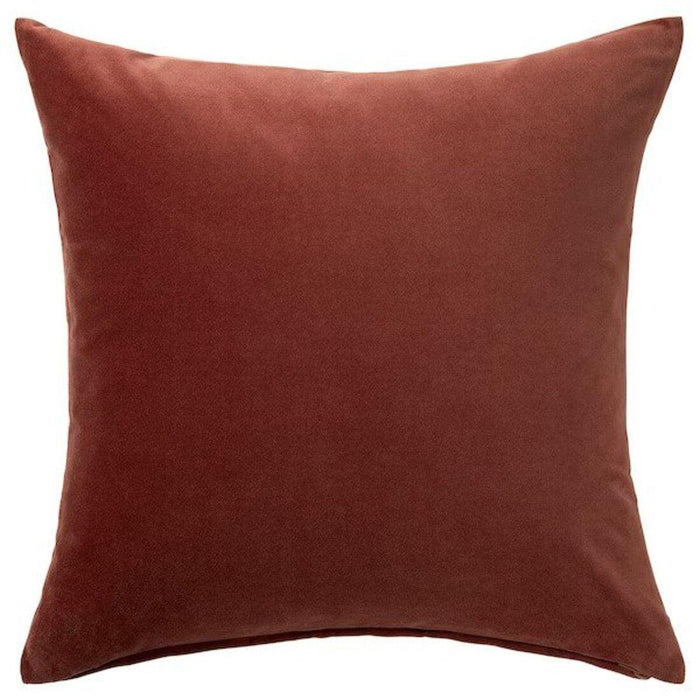 IKEA FIALISA Cushion pad, White, 50x50 cm with Cushion cover, red/brown, 50x50 cm (20x20 ")