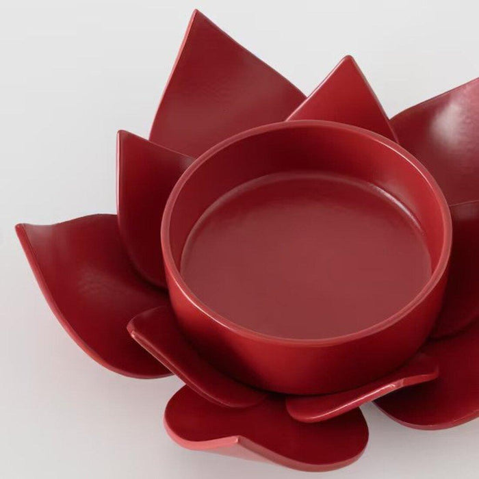 IKEA AROMATISK Tealight holder, dark pink Lotus, 38 mm with AROMATISK Tealight holder, red Lotus, 40 mm