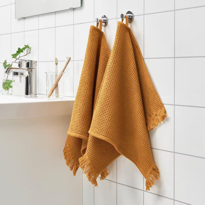 IKEA VALLASÅN bath towel dark yellow 70x140 cm withHand towel, 40x70 cm with Washcloth, 30x30 cm