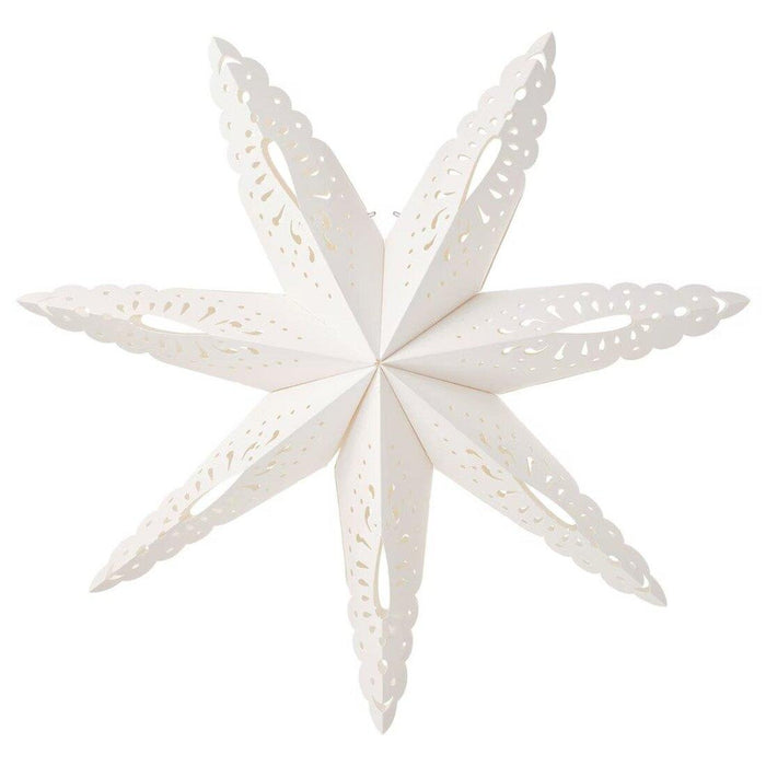 IKEA STRÅLA LED pendant lamp - battery-operated ring shaped & Lamp shade, snowflake, 70 cm with Stickers, Christmas pattern multicolor