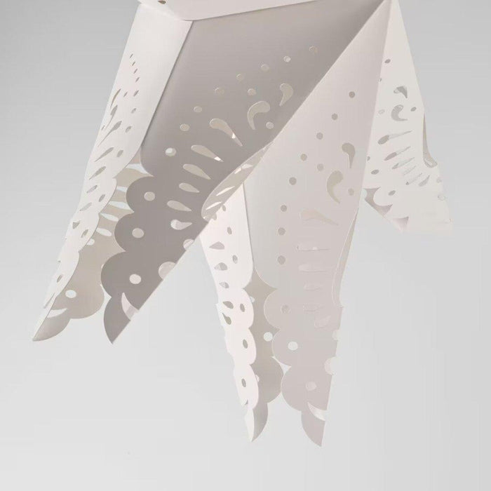 IKEA STRÅLA LED pendant lamp - battery-operated ring shaped & Lamp shade, snowflake, 70 cm with Stickers, Christmas pattern multicolor