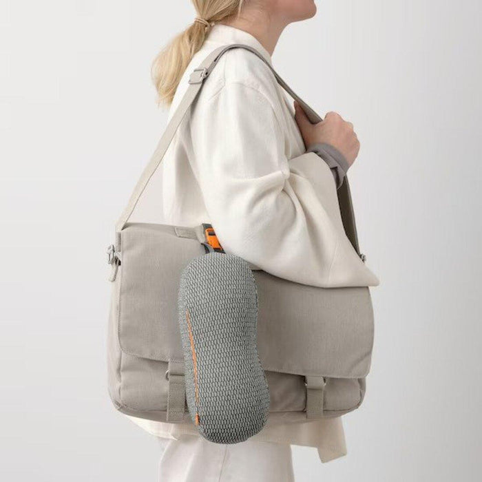 IKEA VÄRLDENS Backpack, black31x15x49 cm/26 l (12 ¼x6x19 ¼ "/7 gallon) with Neck/lumbar pillow