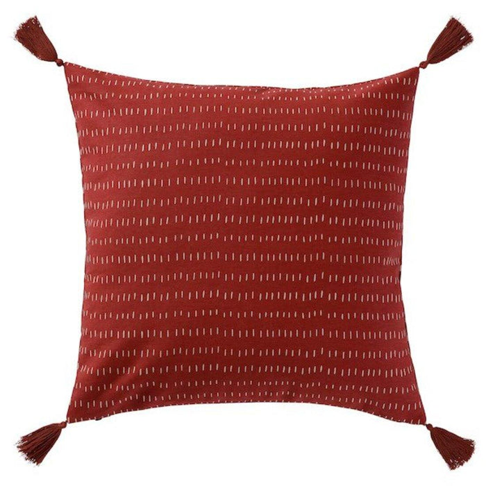 IKEA FIALISA Cushion pad, white 50x50 cm with Cushion cover, red tassel, 50x50 cm (20x20 ")