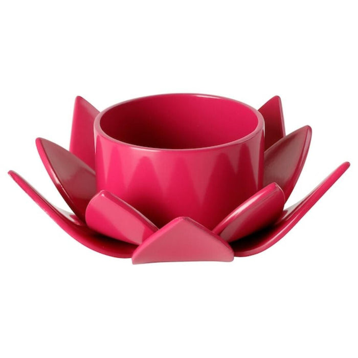 IKEA AROMATISK Tealight holder, dark pink Lotus, 38 mm with AROMATISK Tealight holder, red Lotus, 40 mm