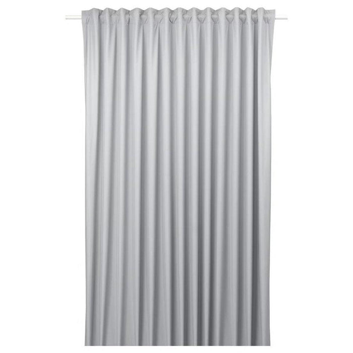 IKEA BENGTA Block-out curtain, 1 length, light grey, 210x250 cm  with  VIDGA Single track rail, included ceiling fittings/white 140 cm