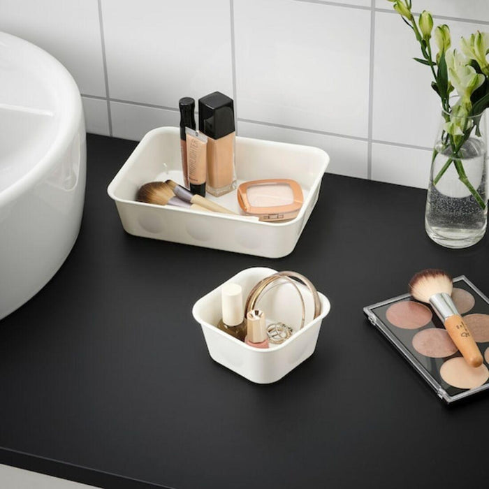 IKEA NOJIG Organiser, plastic/white, 10x10x5 cm and 25x35x5 cm (9 ¾x13 ¾x2 ") ( 2 pack )