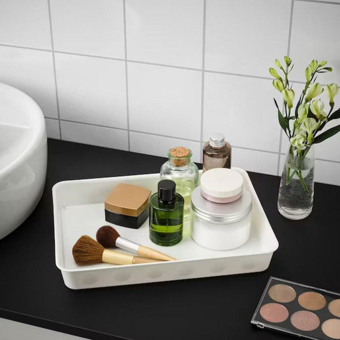 IKEA NOJIG Organiser, plastic/white, 10x10x5 cm and 25x35x5 cm (9 ¾x13 ¾x2 ") ( 2 pack )