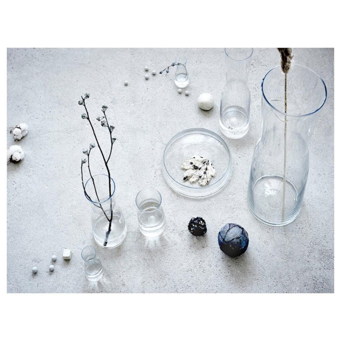 IKEA White Artificial Rose & Glass Vase Decorative Set