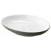 A white, oval-shaped IKEA  EKOLN Soap dish with four raised bumps in the center. The dish has a smooth, glossy surface designed to keep the soap elevated and dry-60496795, 00496798, 30496792