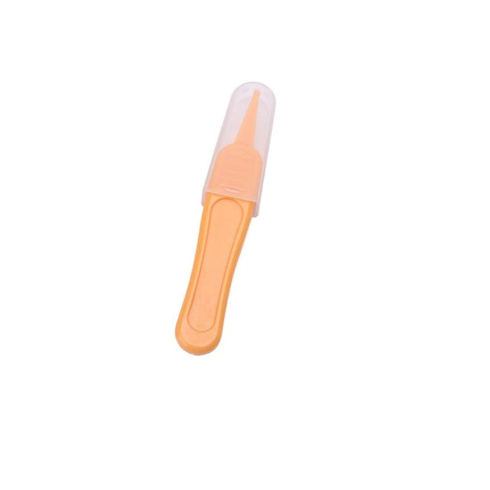 Digital Shoppy Baby Care Ear Nose Navel Cleaning Tweezers Safety Forceps Plastic Cleaner Clip (ORANGE) with(orange) Silicone Swimming Nose Clip with Ear Plugs Set for Swimming or Other Watersports