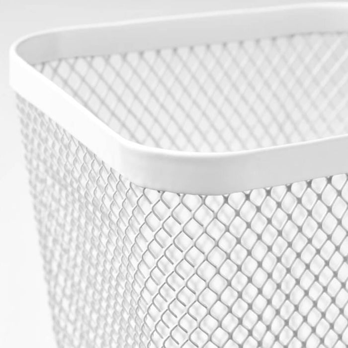 White mesh waste bin on a white background