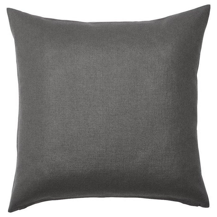 IKEA FIALISA Cushion pad, white 50x50 cm with Cushion cover, black-grey 50x50 cm