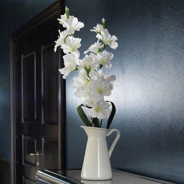 IKEA SMYCKA Artificial flower, Gladiolus/white, 100 cm with SMYCKA Artificial flower, Lily/white, 55CM