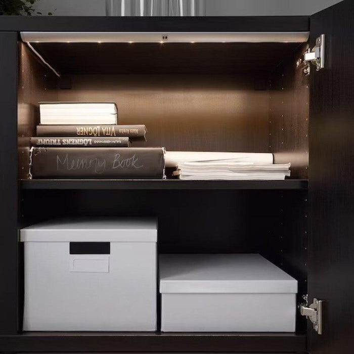 IKEA NORRFLY LED lighting strip, aluminium-colour, 55 cm with LED lighting strip, white, 1 m (39 ")