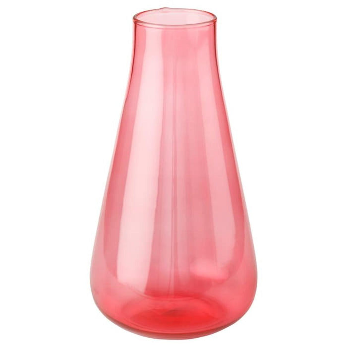 IKEA KNASTRIGT Vase, pink23 cm (9 ") with  SMYCKA Artificial flower, Peony/white, 30 cm