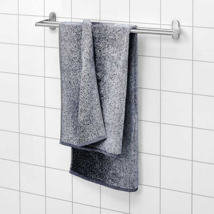 IKEA NYCKELN/ SALVIKEN Bath Towel, White/Dark Blue, 70x140 cm with Hand towel, white/dark blue, 40x70 cm and Washcloth, anthracite 30x30 cm