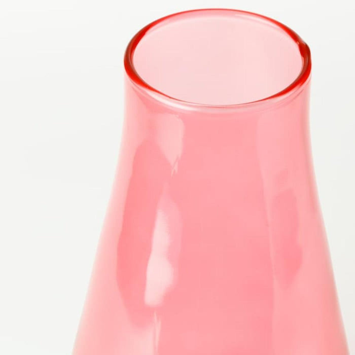 IKEA KNASTRIGT Vase, pink23 cm (9 ") with  SMYCKA Artificial flower, Peony/white, 30 cm