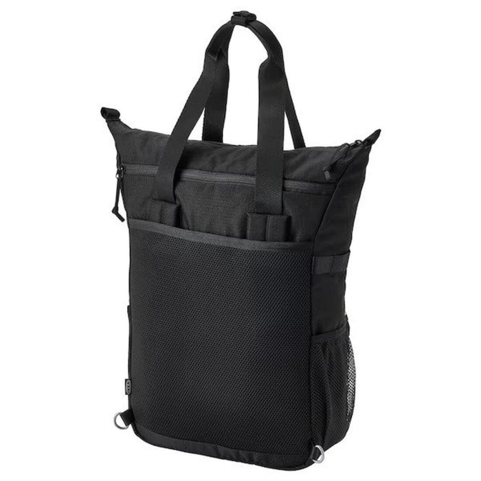 IKEA VÄRLDENS Backpack, black31x15x49 cm/26 l (12 ¼x6x19 ¼ "/7 gallon) with Neck/lumbar pillow
