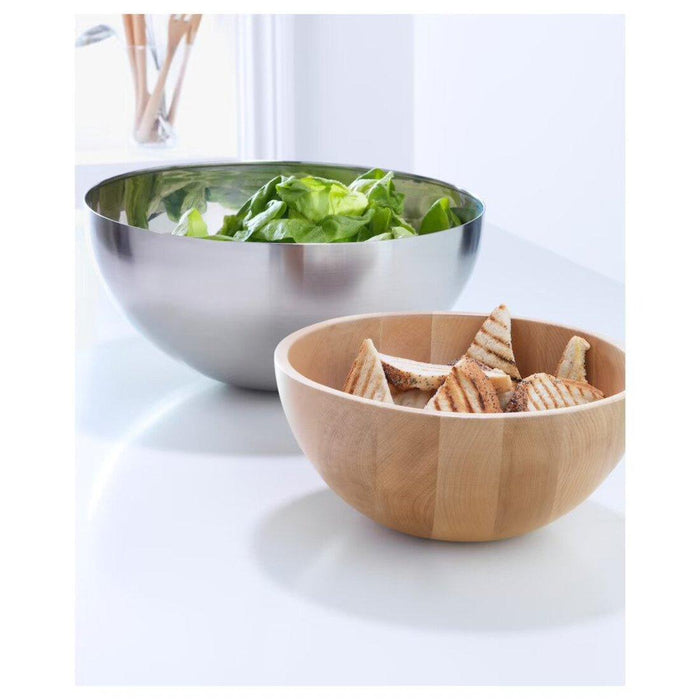 IKEA BLANDA MATT  Serving bowl, bamboo, 20 cm with OSTBIT Serving tong, bamboo