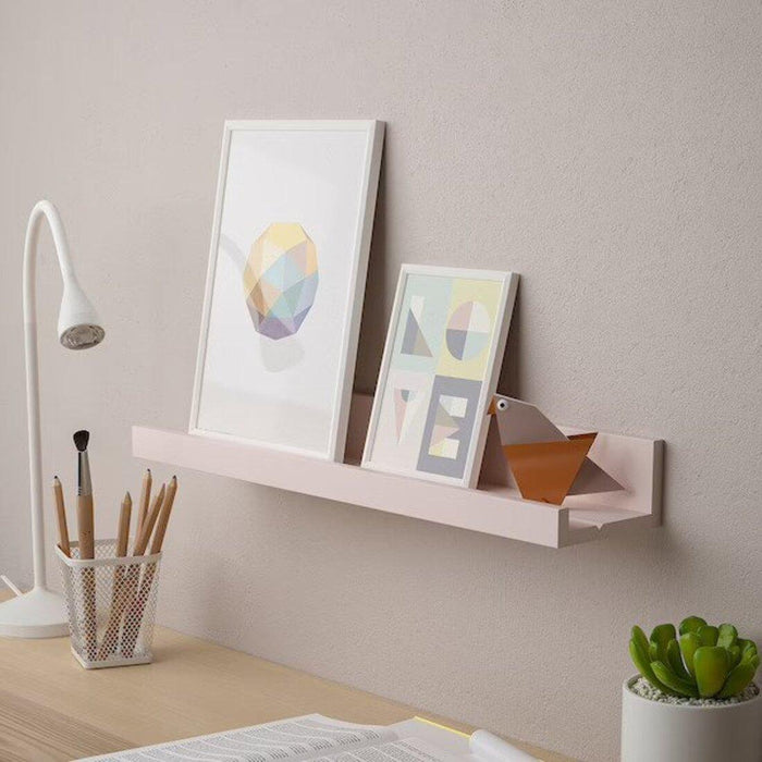 IKEA MOSSLANDA picture ledge in pale pink, perfect for holding framed photos and decor 20511340