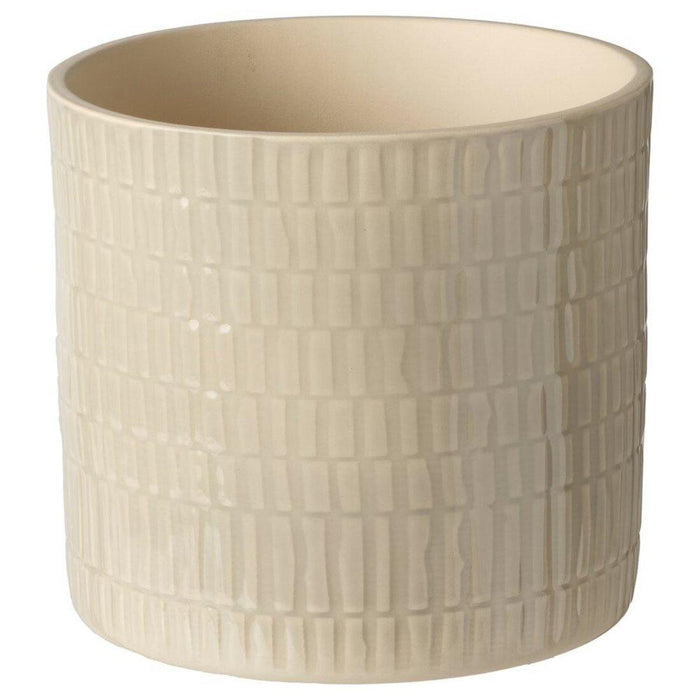 IKEA CHIAFRÖN Plant pot, in/outdoor light grey-beige12 cm with  VINTERFINT Artificial potted plant, 12 cm