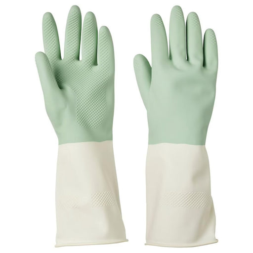 IKEA RINNIG natural latex cleaning gloves green size S front view #40476784