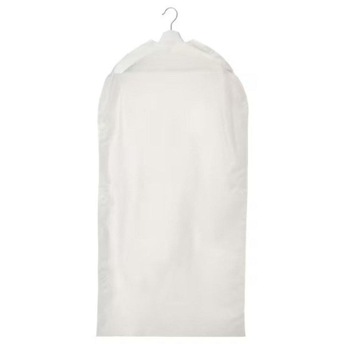 IKEA BUMERANG Coat hanger, natural with RENSHACKA Clothes cover, transparent white