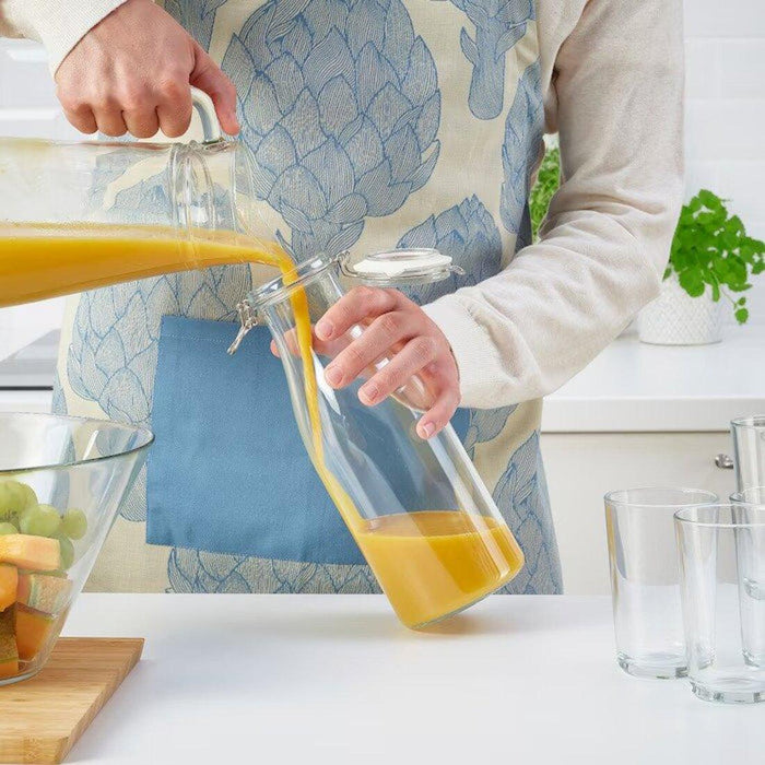 Ikea UPPDATERA Box, white, 34x24 cm with Jar with lid combo (0.3 L, 1.4 L)